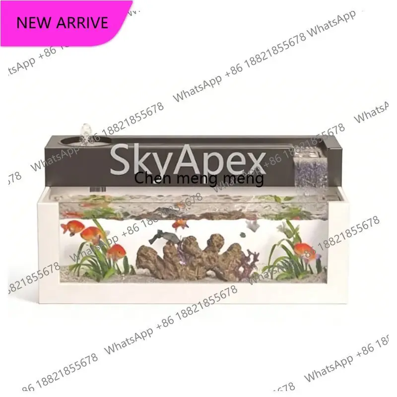 

CC Stainless Steel Rectangular Metal Glass Fish Pond Flowing Water Fish Tank Courtyard Indoor Villa Fish Pond Landscaping