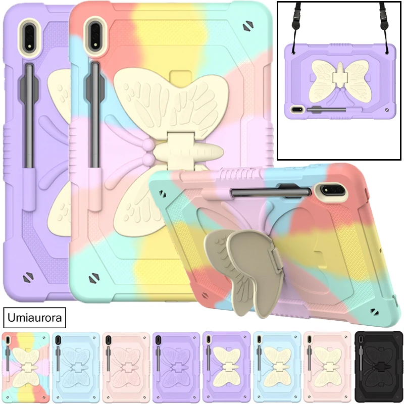 

Для Samsung Tab S10 Lite 10,9 дюйма S7+ S8+ S9 FE Plus 12,4 дюйма SM-X820 X610 X510 противоударный чехол-бабочка для планшета с подставкой Armor Funda