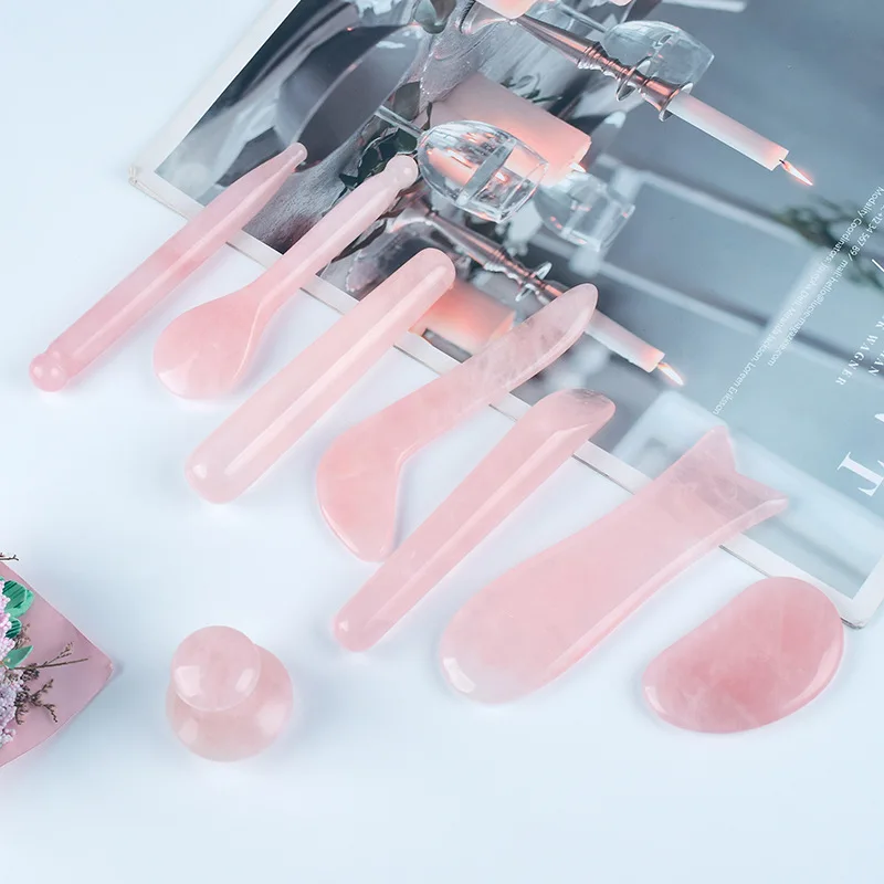 

Gua Sha Massage Board for Face Rose Pink Guasha Plate Jade Firm Skin Care Face Gua Sha SPA Physical Therapy Gue Che Roller