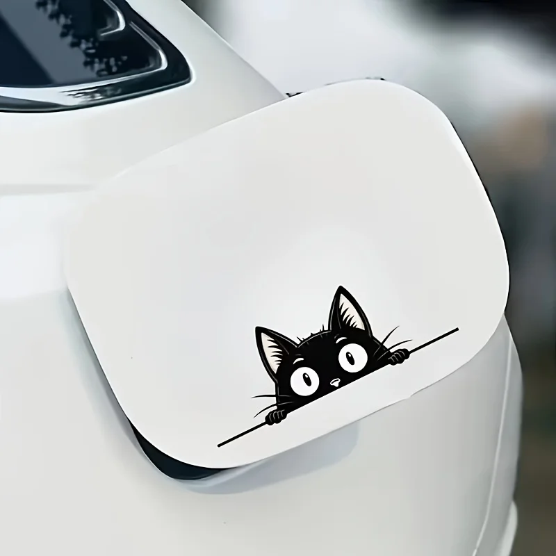 Cute Vinyl Sticker for Car Windows, Body Panels, Truck Bumpers, SUV Rear Windows Naughty Probe Black Cat Car Decorative Decal