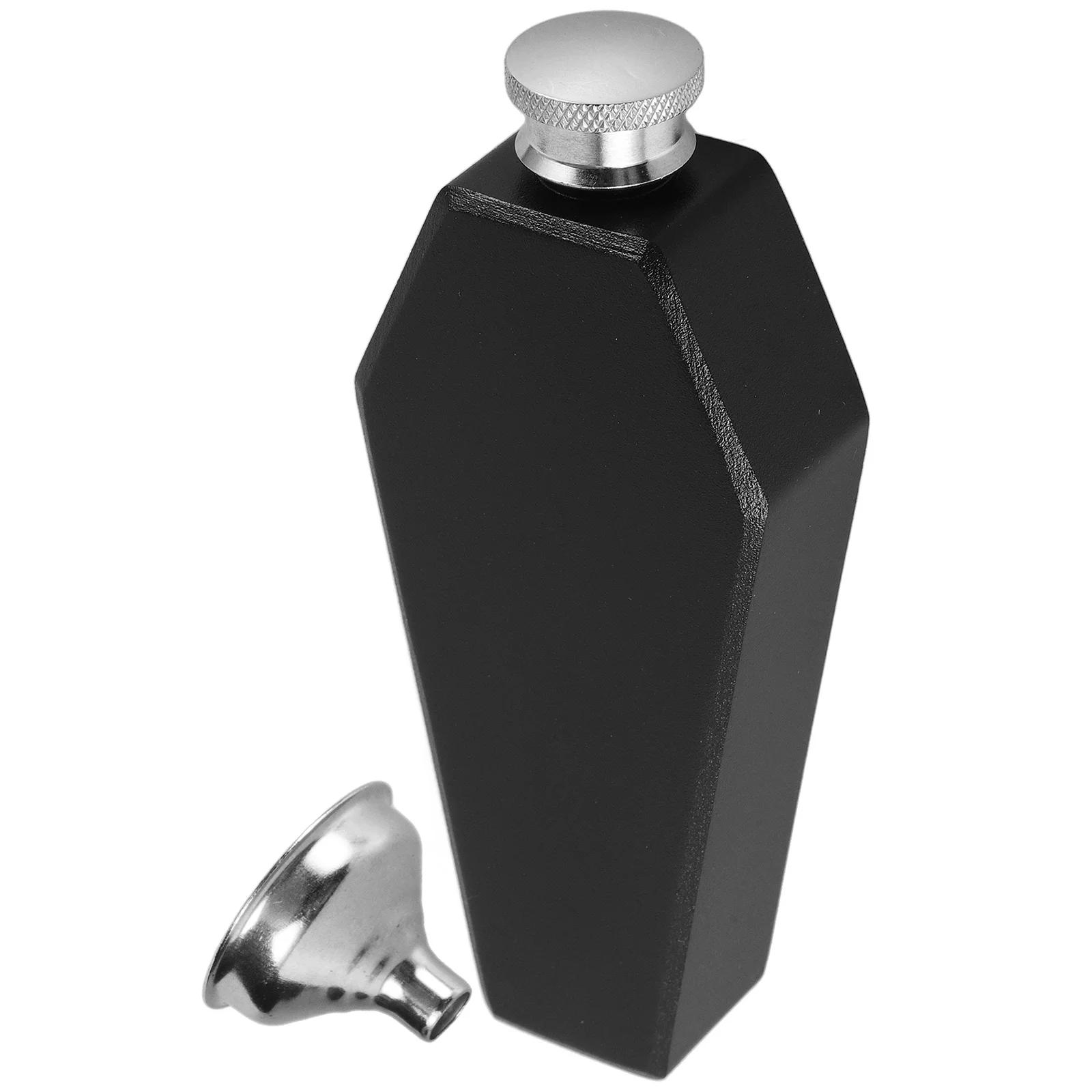 

304 Stainless Steel 3.5oz Coffin Flask Black Halloween Hip Flask Pocket Liquor Bottle Whiskey Drinking Canteen Spooky Accessory