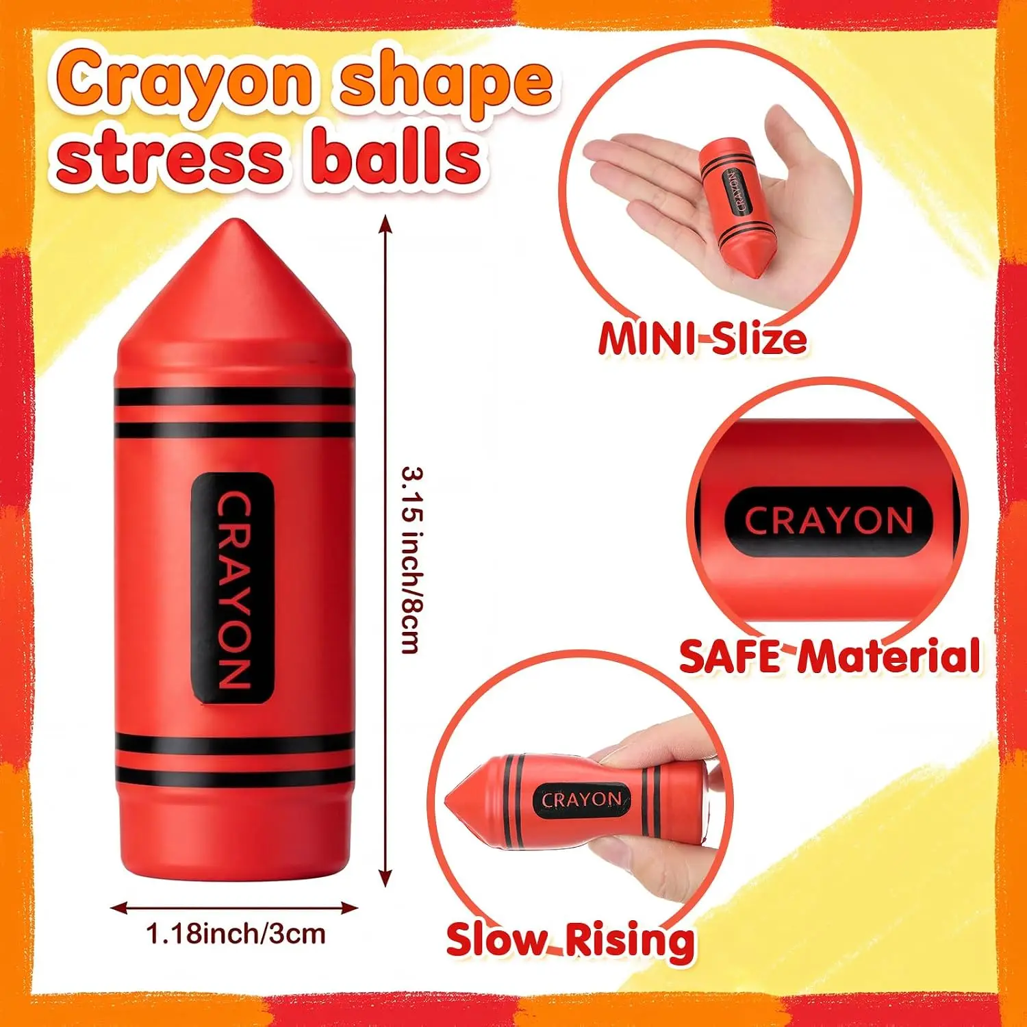 48 Pcs Back to School Gifts for Students Mini Funny Favor, Crayon