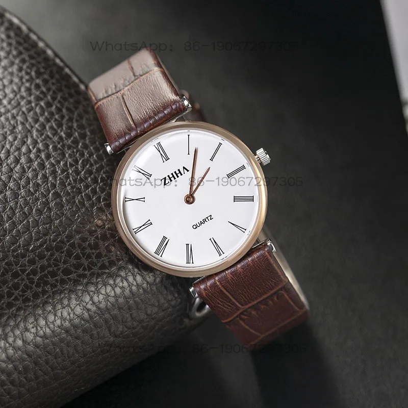Customized popular men's watches hot-selling quartz watches thin round casual men's watches