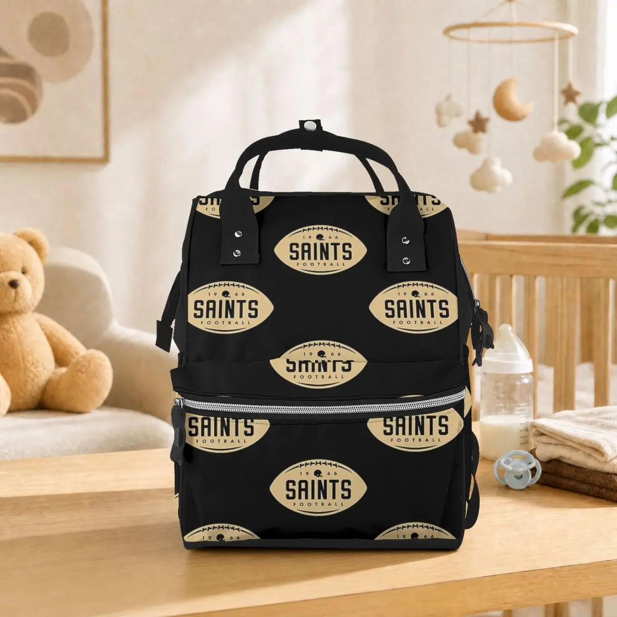 Football Shape New Orleans Saints Student Backpack School Bag Hiking Travel Daypack for Men Women Bookbag Shoulder Bags