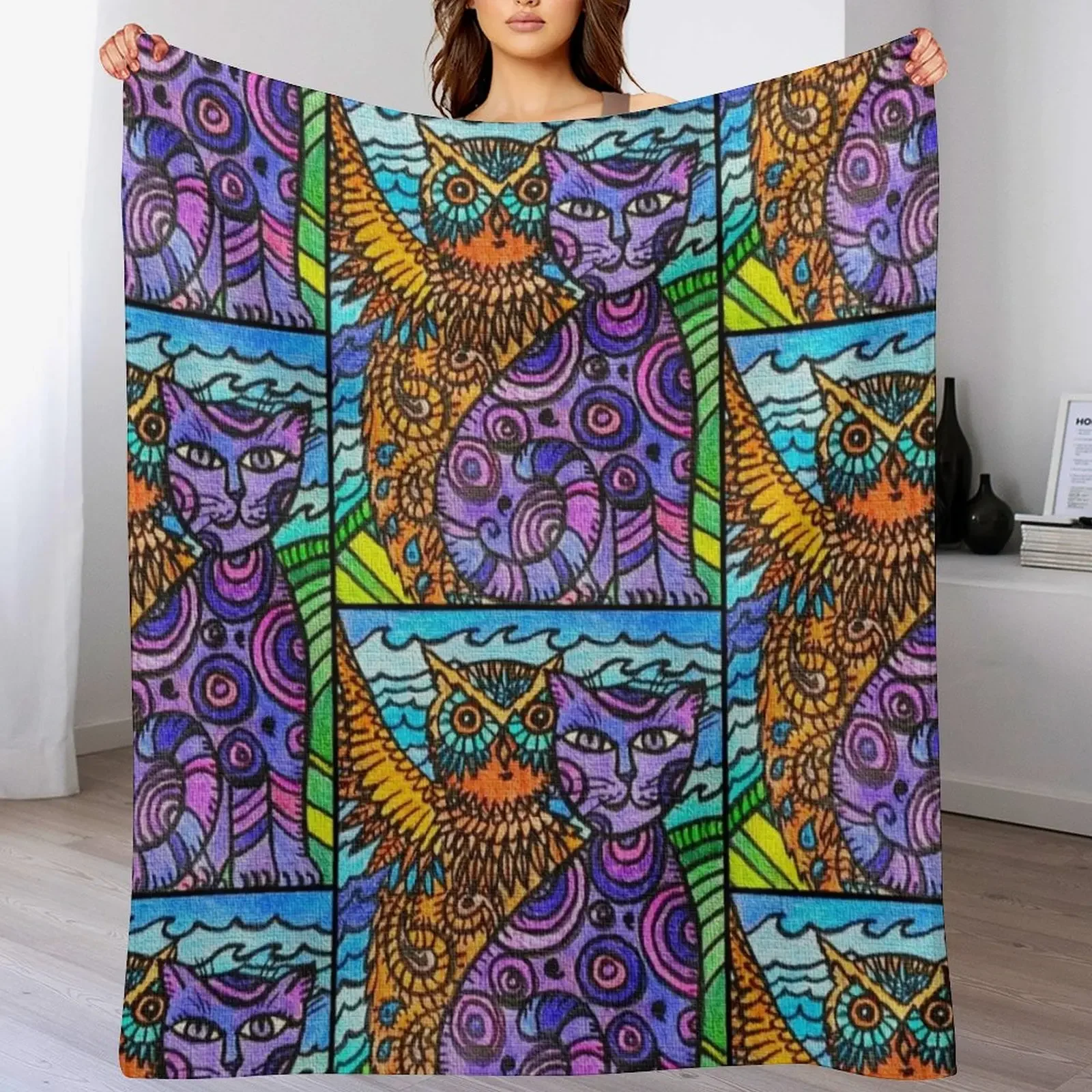 

The Owl and the Pussycat Throw Blanket Travel Hairy Winter beds Softest Blankets
