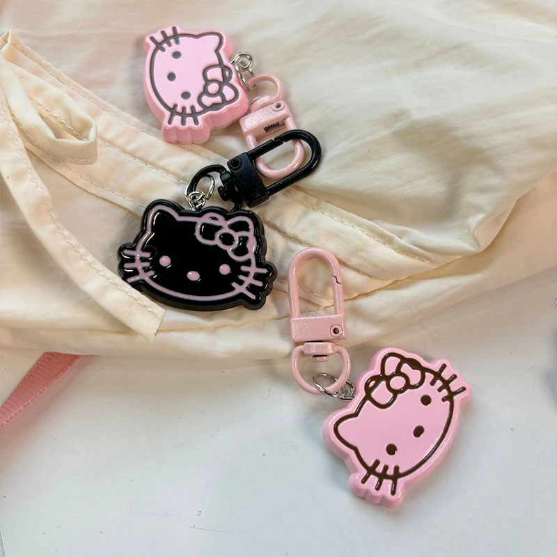 2PCS Kawaii Sanrio Hello Kitty Keychain Cartoon Doll Cute Kitty Car Key Ring Women Bag Pendant Girl Gift