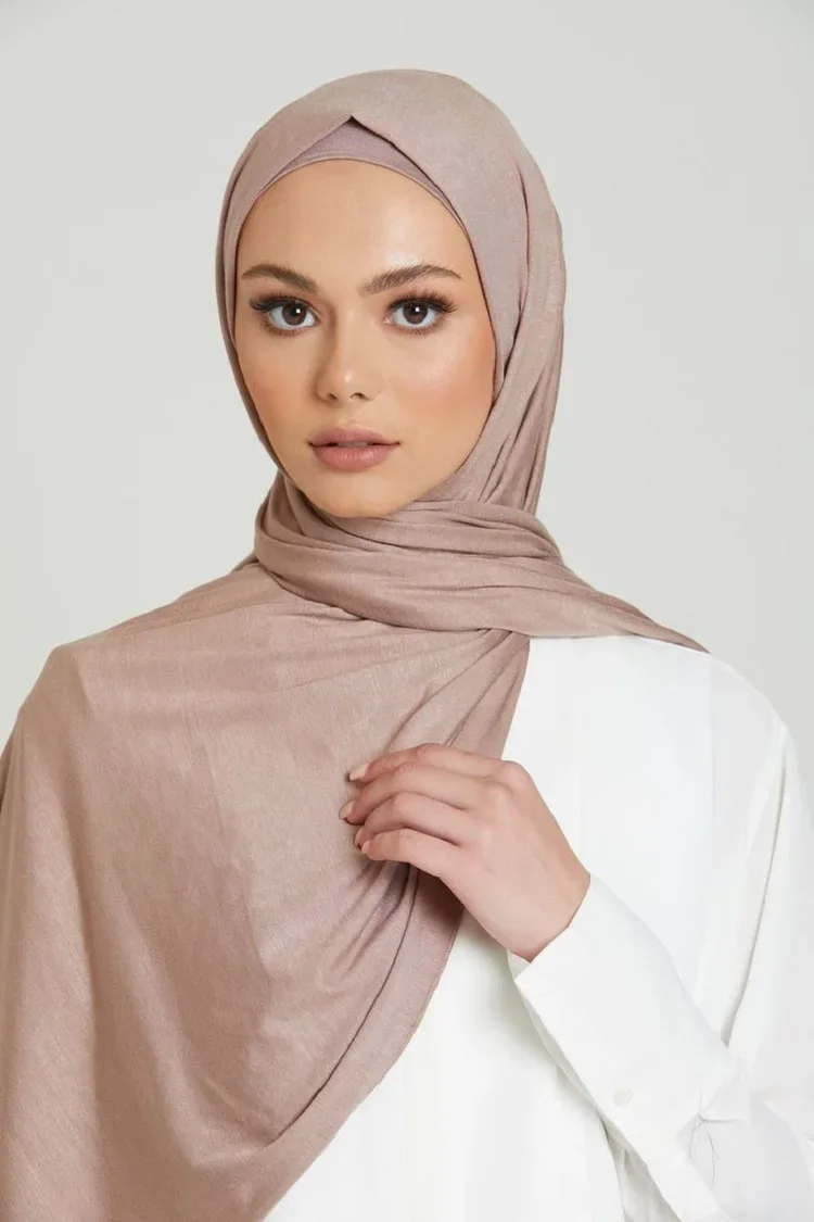 Polyester jersey Hijabs Schal für muslimische Frauen Schal dehnbar einfach Hijabs Modal Hijab Schals Kopftuch afrikanische Frau Turban