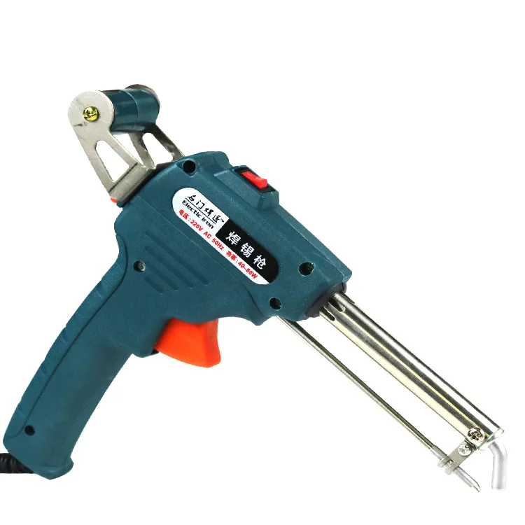 5PCS 60W Electric Soldering Iron Kit With Automatic Tin Gun & Solder Station Plastic Welding Tools Including Tweezers & Wire