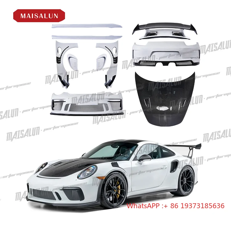 GT3 RS Style Carbon Fiber Bodykit for Porsche 911 991.2 GT3RS Car Bumpers Front Bumper Rear Bumper Side Skirt Spoiler