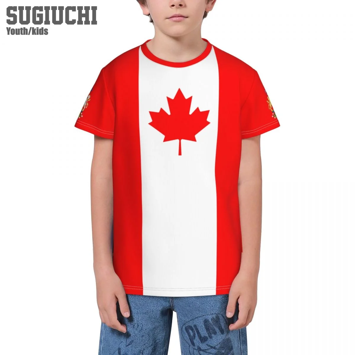 Custom Name Number Canada Flag Emblem 3D T-shirts For Kids Youth Boy/Girl Tees jersey Soccer Football Fans Gift T shirt