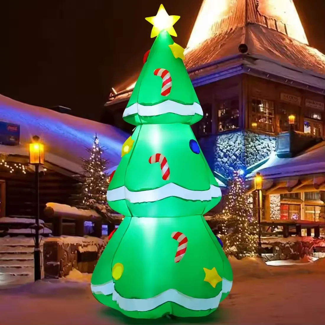 Party Decorations 5 FT LED Lights Inflatable Christmas Tree, Inflatable Tree Outdoor Blow up Christmas Tree Christmas Festive