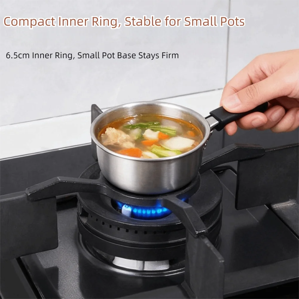 Gas Stove Pan Support Cookware Reducer Ring Cast Iron Anti-Slip Stove Burner Trivet Grooved Feet Four-Arm Structure