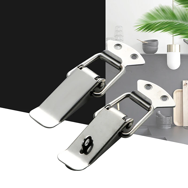 5 Sizes Loaded Draw Toggle Clamp Hasps Latch Catch Duck-mouth Buckle Hook Wooden Box Hasps Clamp Metal Spring Catch Clasp