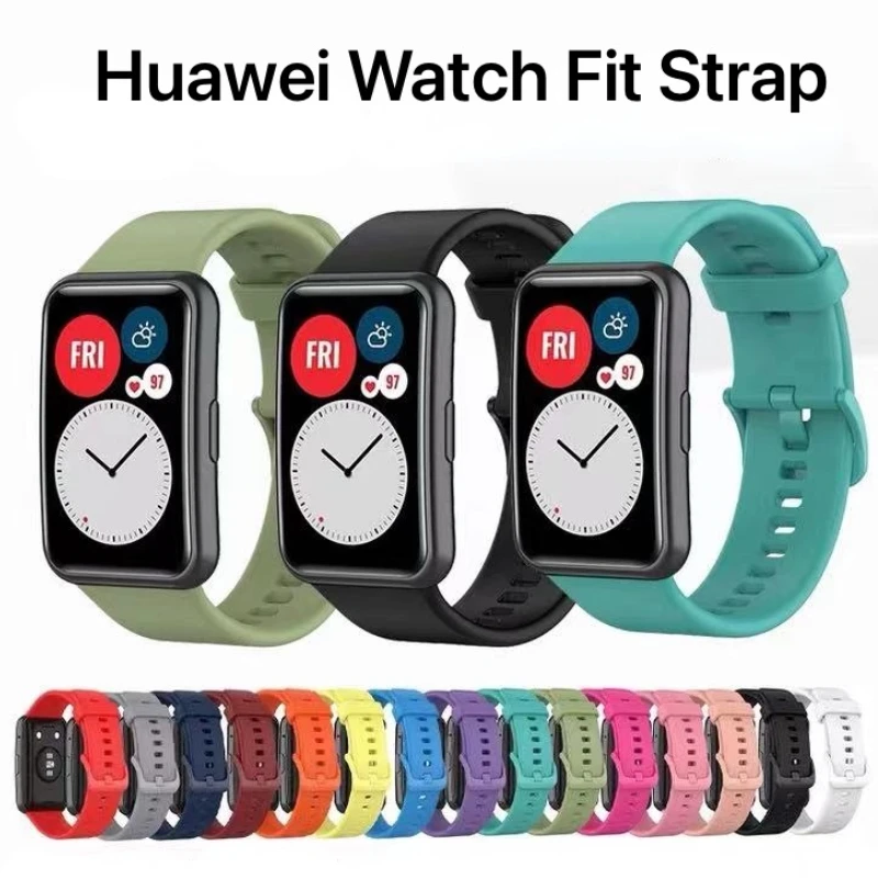 Silicone Strap For Huawei Watch Fit Original Smartwatch Replacement Band Belt Watch Accessories For Huawei Watch Fit New Corre