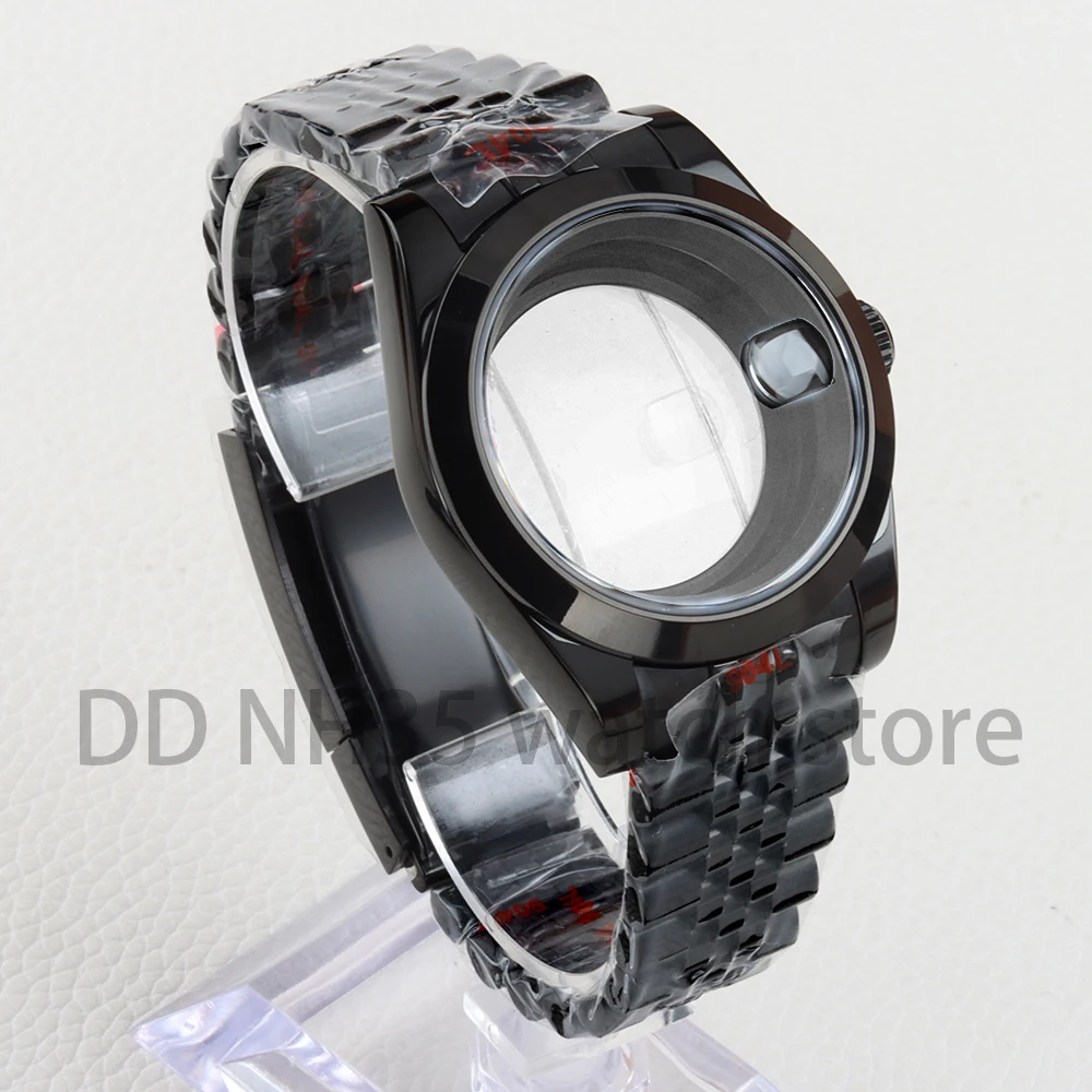 36/39mm Black PVD NH35 Case and Bracelet for Datejust Mod NH35 NH36 movement 28.5mm Dial Jubilee/Oyster Strap Stainless steel