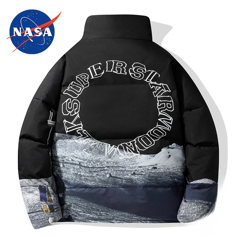 

plus Size down Jaet Men's Winter New Thiened Stand Collar ort Casual Trendy Couple Outerwear Polyester Fiber White Du...