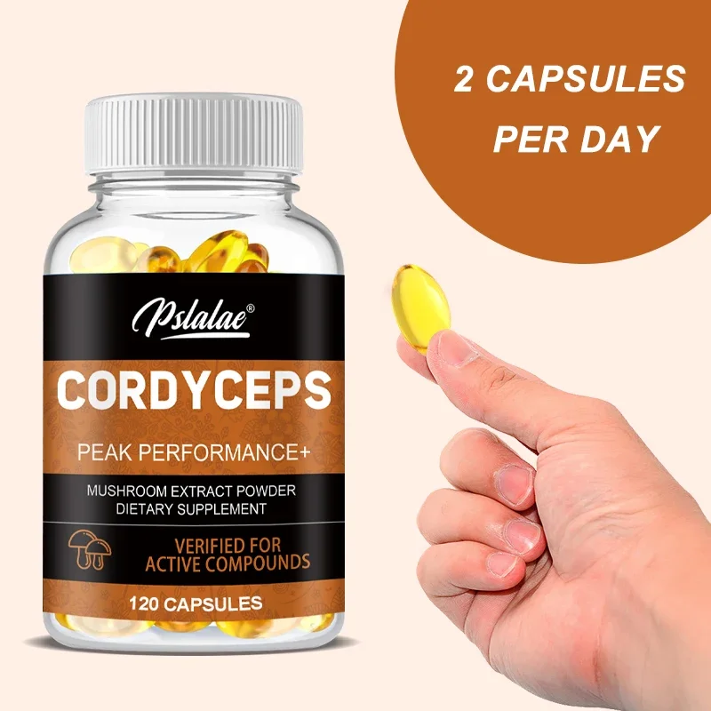 Cordyceps Capsule Supplement - Mushroom Extract, Provides Energy and Immune Support, Vegan