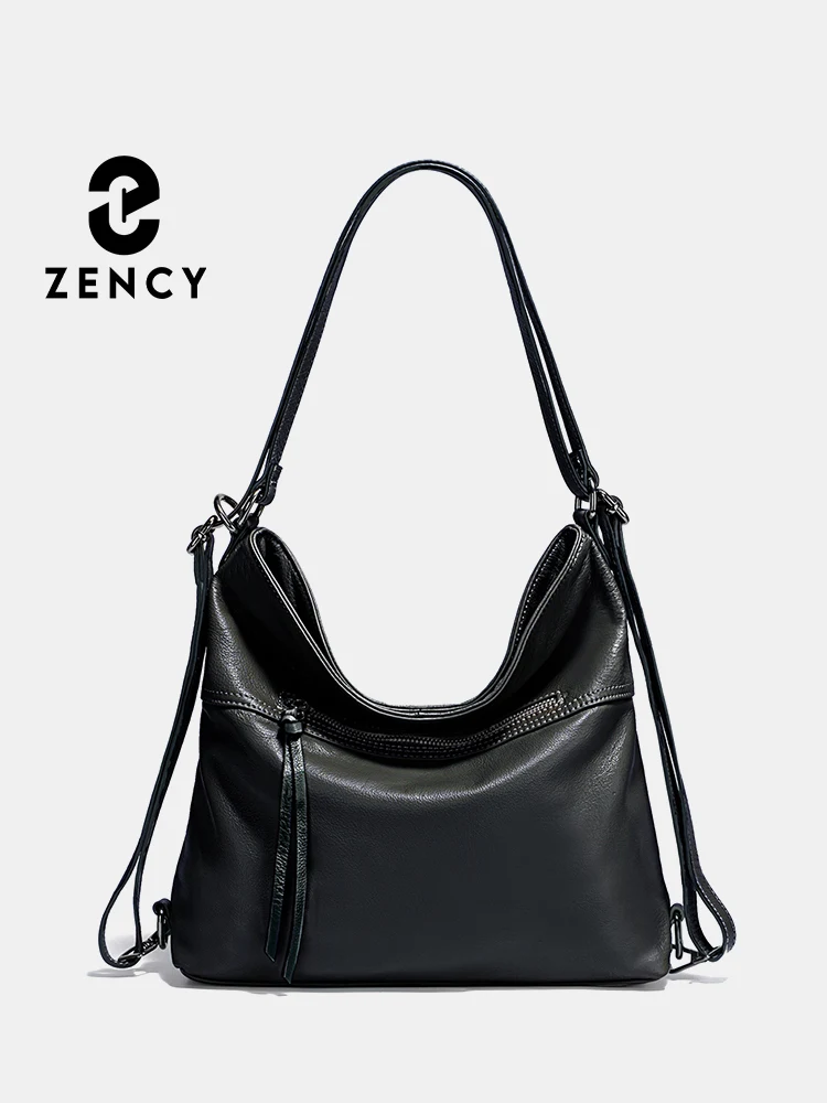 

Zency Fashion Women Handbag 100% Genuine Leather Large Capacity Shoulder Bag Messenger Bag Backpack
