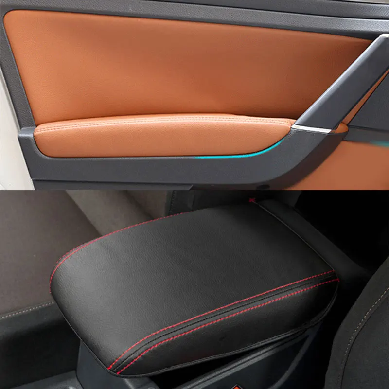 

Right Hand Drive Car Door Armrest Leather Cover For VW Golf 7 2014 2015 2016 Door / Center Armrest Panel Cover Protective Trim