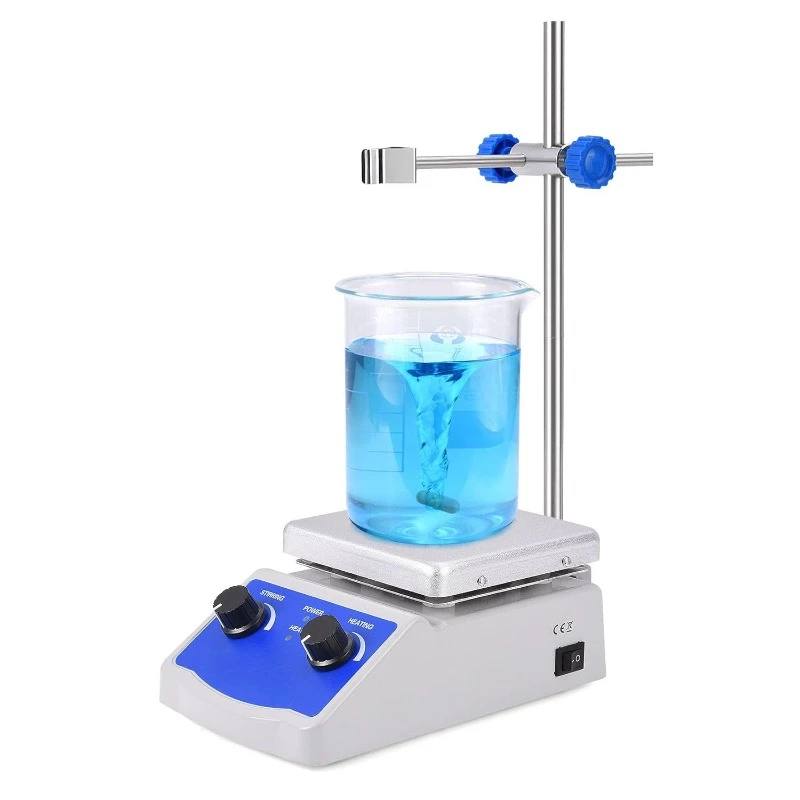 

Magnetic Stirrer Hot Plate Mixer 1000ml Stirring Capacity 5 x 5 inch Max 520°F Hotplate and 100-2000 RPM Stirrer, Stirring Bar