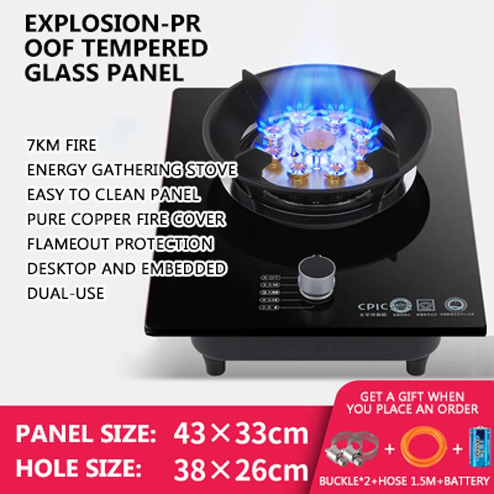 Single Stove Gas Stove Desktop Cooktop Built in Liquefied Gas Cooker Hob Household Windproof Gas Stove Fierce Fire estufa de gas