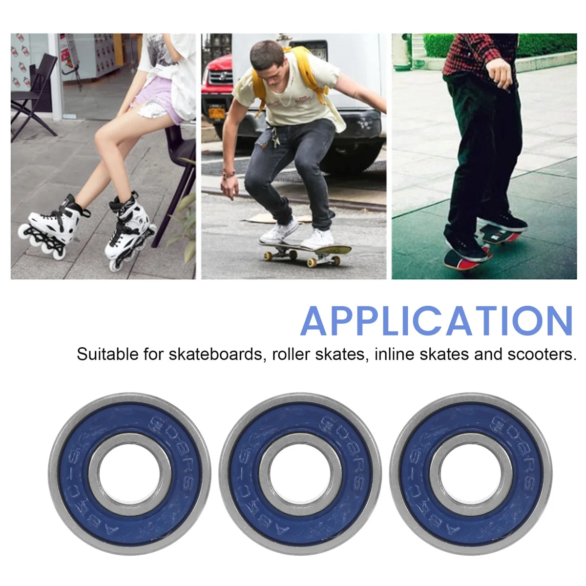 16Pcs Professional Frictionless ABEC 9 Skateboard Roller Wheels High Precision Shafts Bearing Steel Spare Bearings