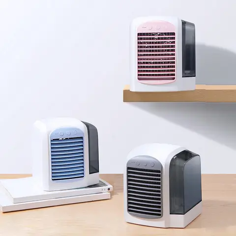 Water-Cooled Air Conditioner Air Cooling Machine Humidifier Mini Air Conditioner 380ml Tank Portable Air Chiller for Home Office