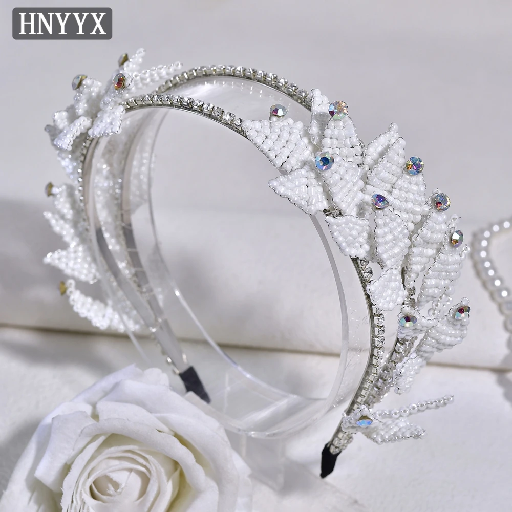 YouLaPan رائعة الزفاف حبة Headbands المنسوجة يدويا يترك السيدات مأدبة الأطراف الرقص حفلة إكسسوارات الشعر YXA142 #6