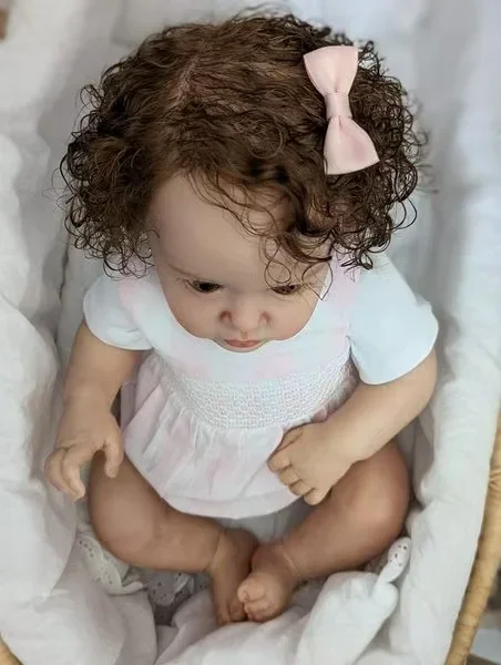 SINO-BB personalizado suministro limitado 26 pulgadas Reborn Baby Pippa fotos reales muñeca ya terminada con pelo enraizado a mano regalo de Navidad