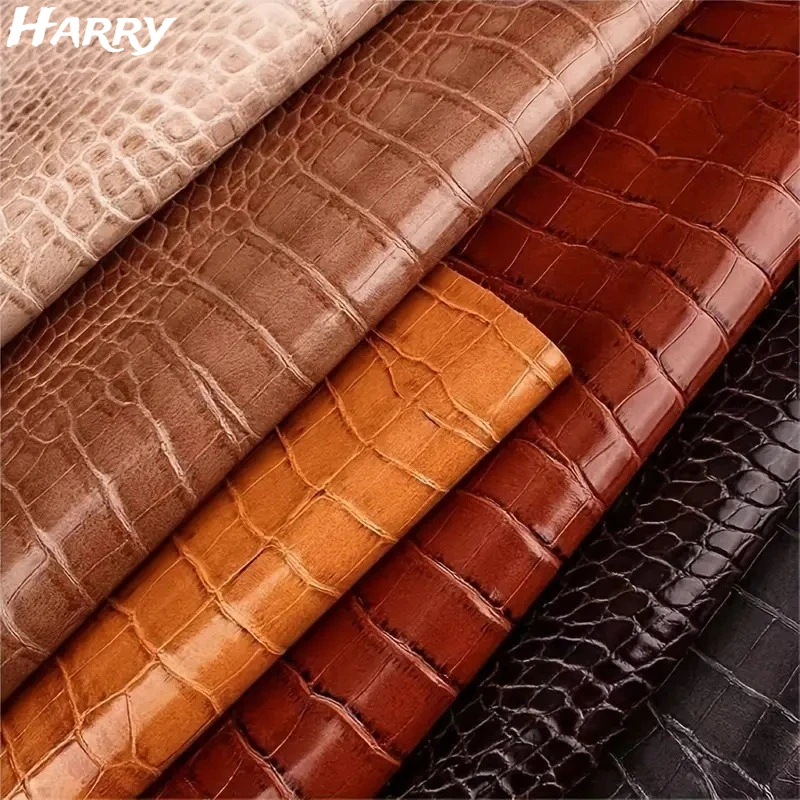 

Crocodile Printed PU Synthetic Leather Crocodile Patterned Leather Fabric DIY Crafts Accessories Home Decoration Luggage
