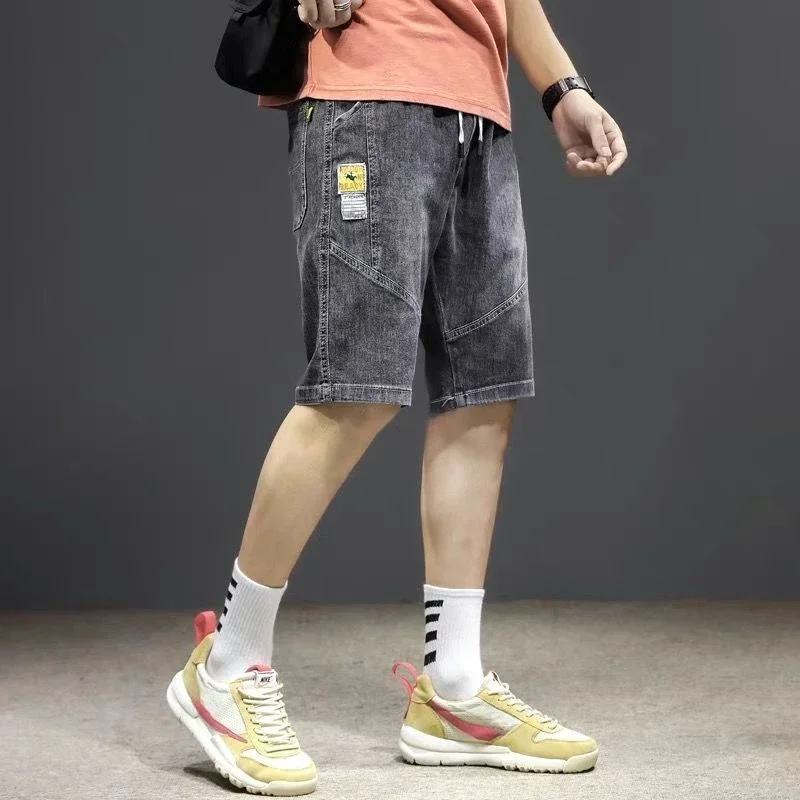 

Straight Men's Short Jeans Pants Loose Wide Male Denim Shorts Baggy Trend 2024 Original Jorts Buttons Sale Summer Retro Luxury