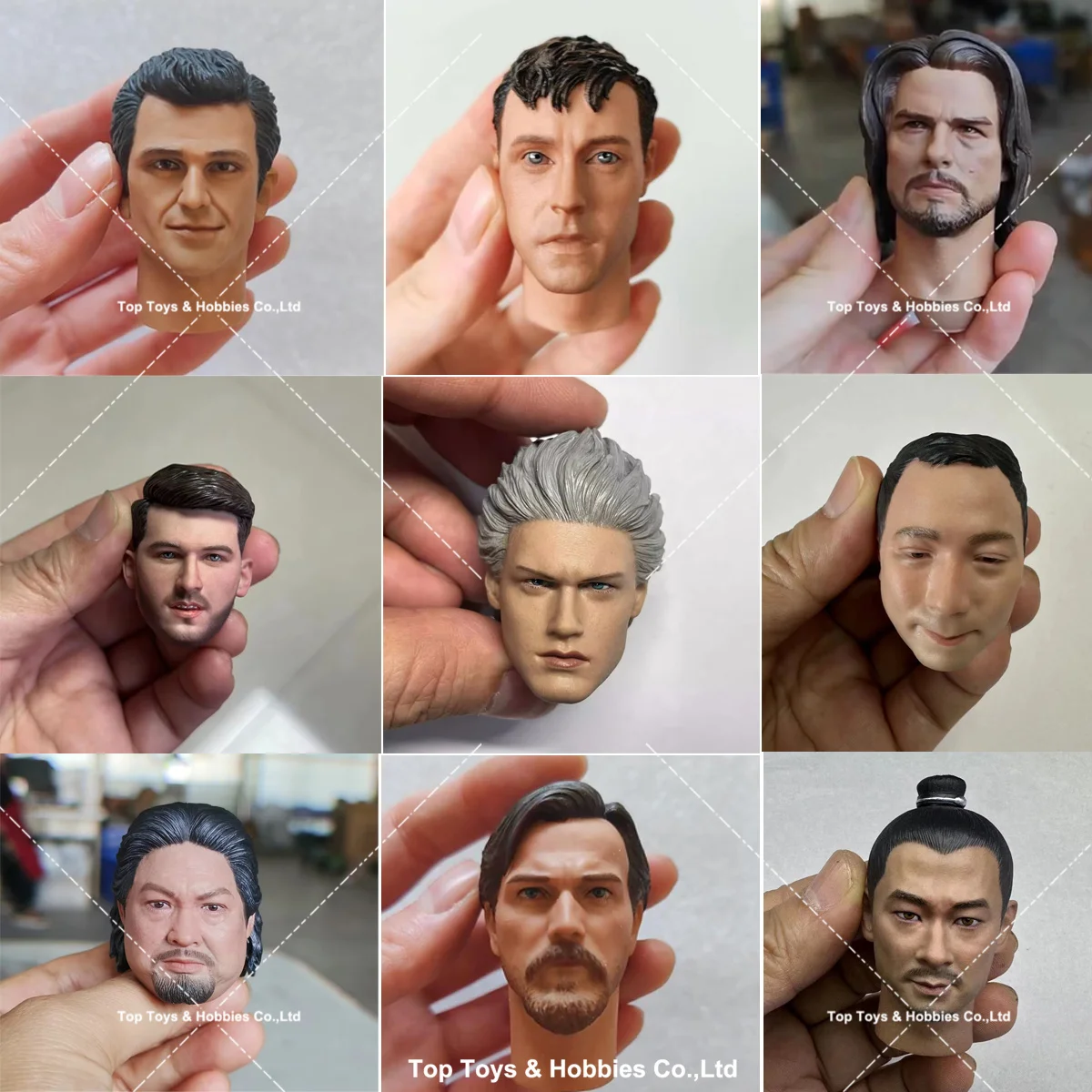 

In Stock 1/6 Male Head Sculpt PVC Chinese Korea Europe America Head Carving Model Fit 12'' Soldier Action Figure Body Dolls
