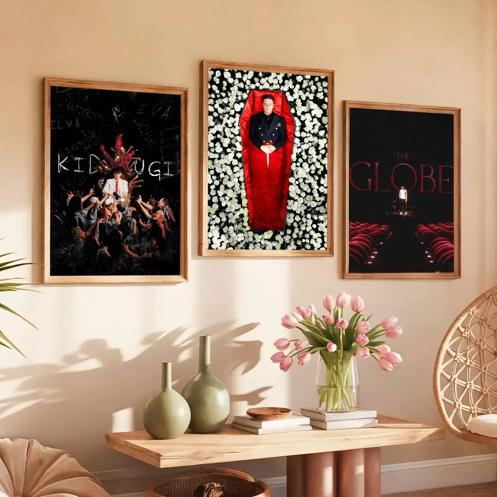 Rapper K-Kid Yugi Singer Poster Prints Self Adhesive Home Suitable for Living Room Decor Decoration Wall