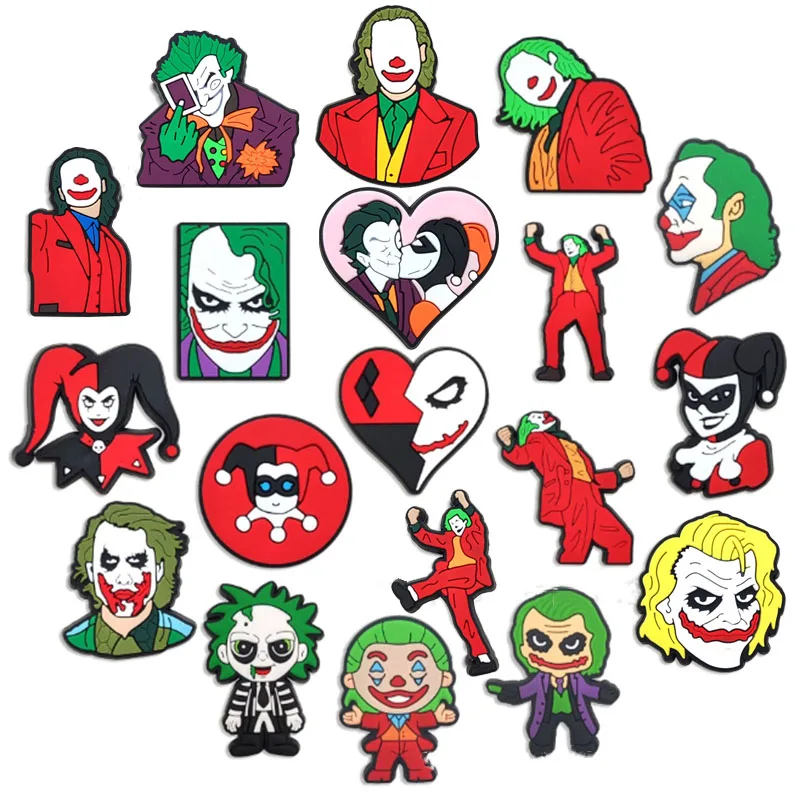 MINISO милый мультфильм Готем Джокер подвески для обуви DIY забавные аксессуары в стиле аниме ПВХ пряжка украшение для мальчиков и девочек подарок на Рождество и день рождения