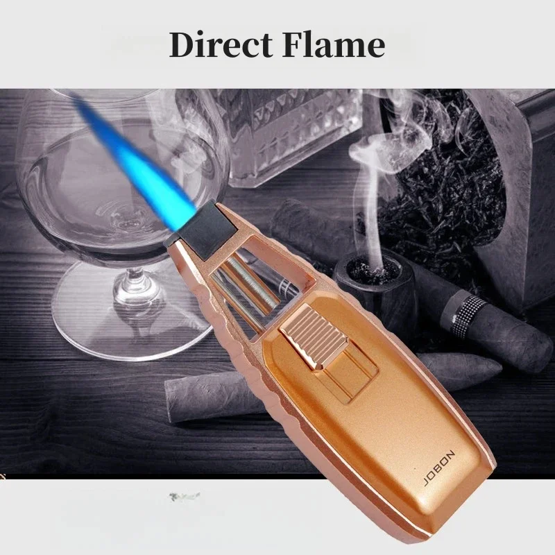 JOBON Turbo Gas Windshield Direct Fire Metal Torch Cigar Lighter Kitchen Outdoor Barbecue Camping Lighters Tool High End Gifts