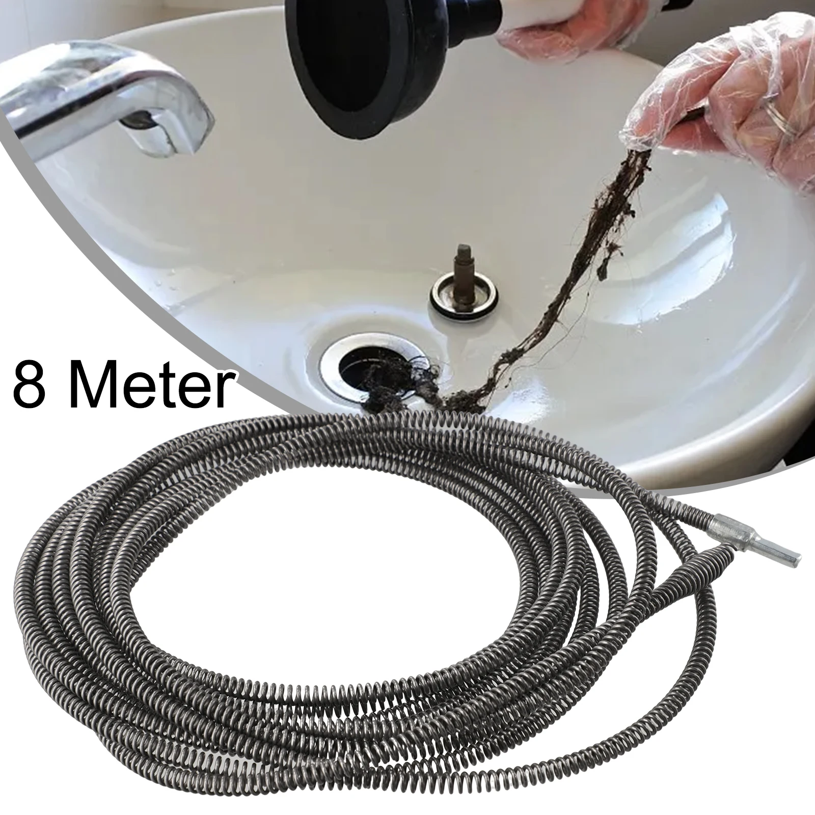 

5M Electric Drill Drain Dredging Spring Sink Cleaner Sewer Dredging Tool Pipe Unblocker Drain Cleaner Sink Clogged Remove