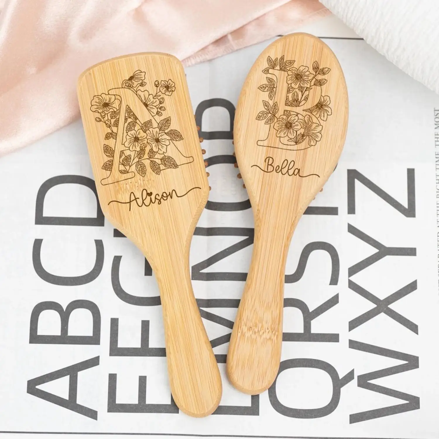 Personalized Wood Hair Brush Bridesmaid Proposal Gift Custom Hair Brush Mothers Day Gift for Her Girl Sleepover Daughter Gift