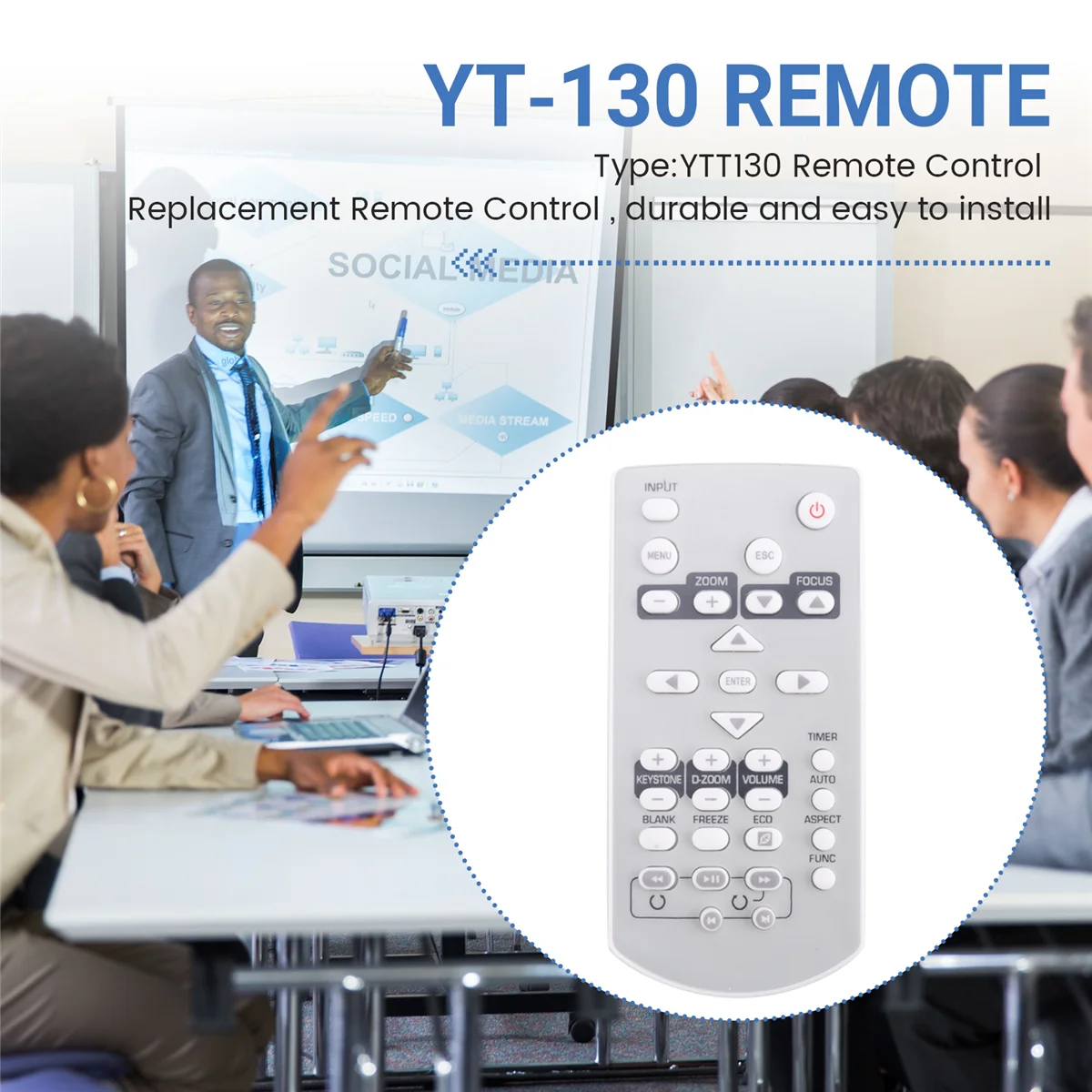 

2025 New YT‑130 Remote Control Replace for CASIO XJ‑A142 XJ‑A147 XJ‑A242 XJ‑A247 Projector Remote Control