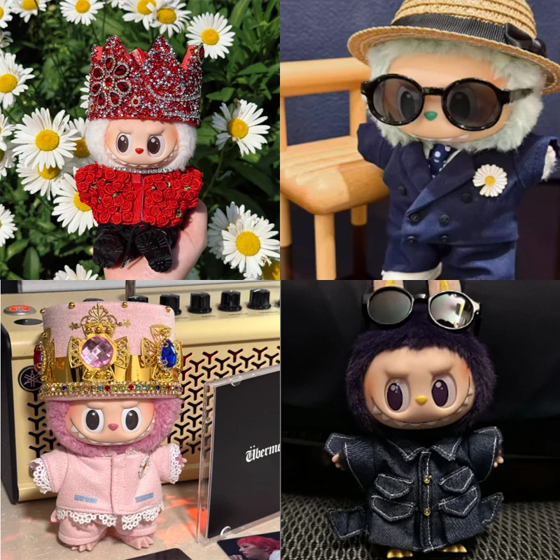 

Для Labubu Одежда Wacky Mart Виниловая кукла Одежда Аксессуар 17 см Bjd Слепая коробка V1 V2 V3 Замена кофейного костюма для милых кукол