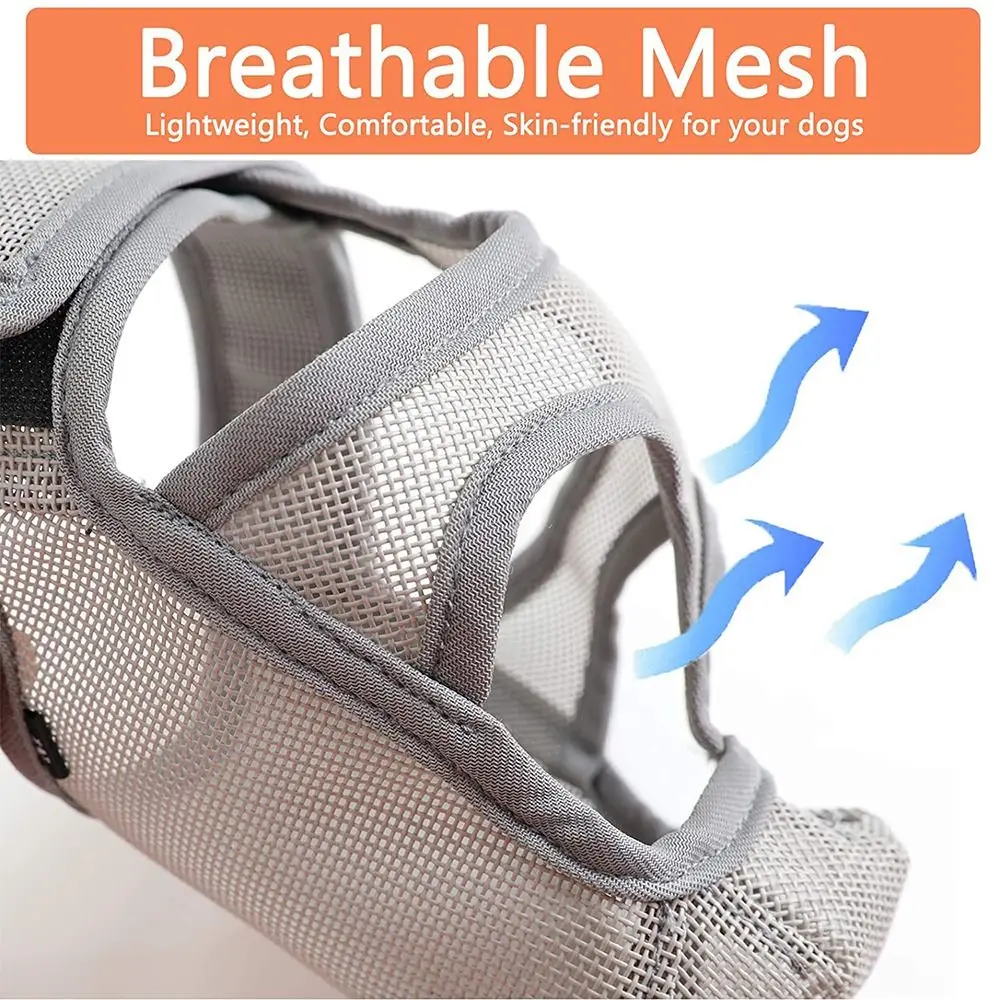 Pet Dog Muzzle Breathable Short Snout Anti Barking Biting Chewing French Bulldog Flat-Faced Aggressive Dog Face Mesh Adjustable