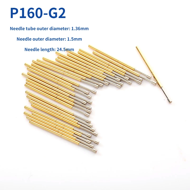 100 PCS/pack P160-G2 Flat Spring Test Probe Outer Diameter 1.36mm Length 24.5mm for PCB Pogo Pin