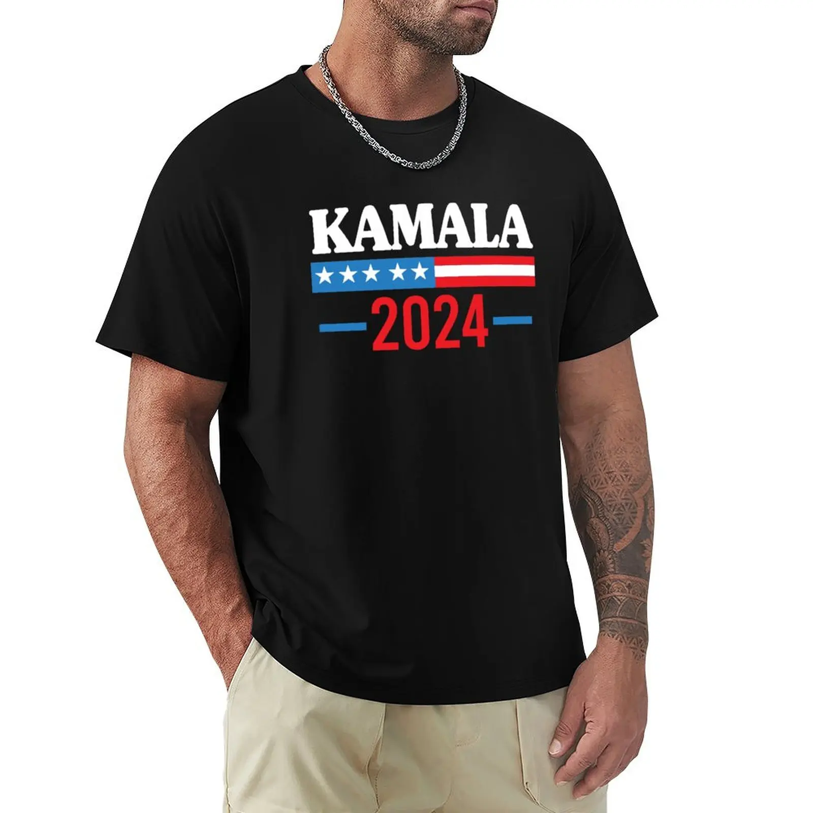 

Kamala Harris 2024 Shirt T-Shirt plain blanks blue lock mens tall t shirts