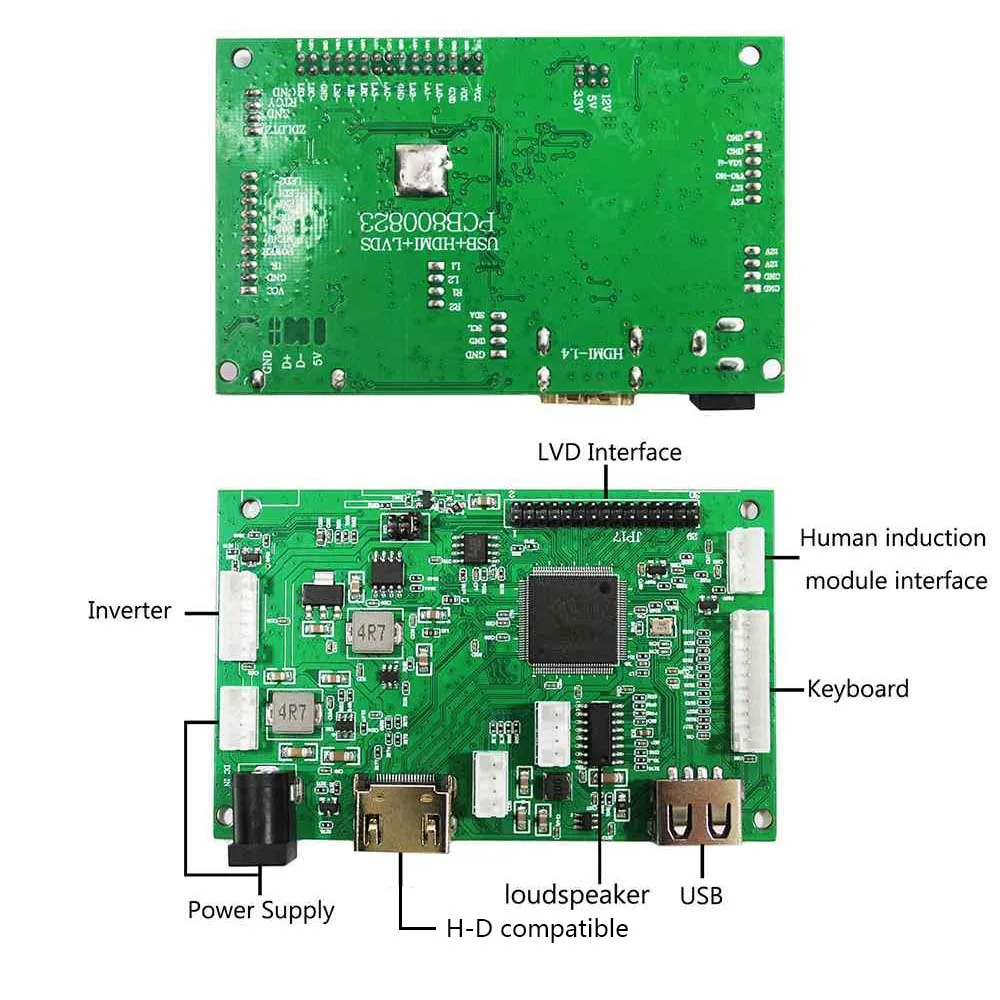 شاشة لمس LCD واسعة 12.3 بوصة 1920 × 720 850 نيت IPS ولوحة تحكم USB 50 دبابيس