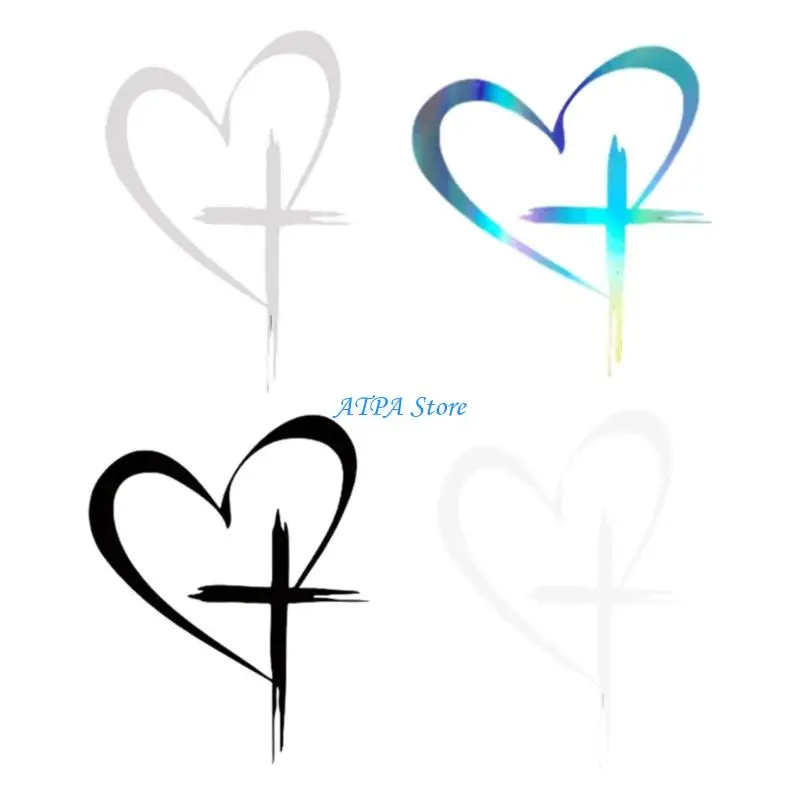 

U13C Religious Crossing Themed Automotive Decals Waterproof Protected Removable No Residues Application for Vehicle Decors