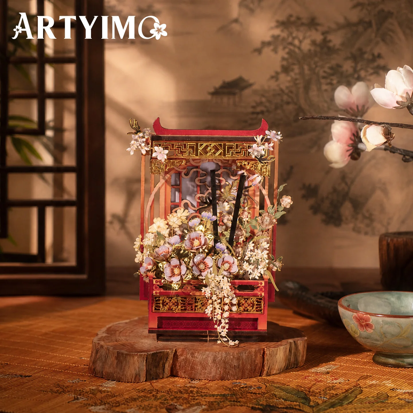 MU Windowsill Spring Scenery 3D Metal Puzzle DIY, Desk & Office Decor, Brain Teaser, Birthday Christmas Halloween Multicolor
