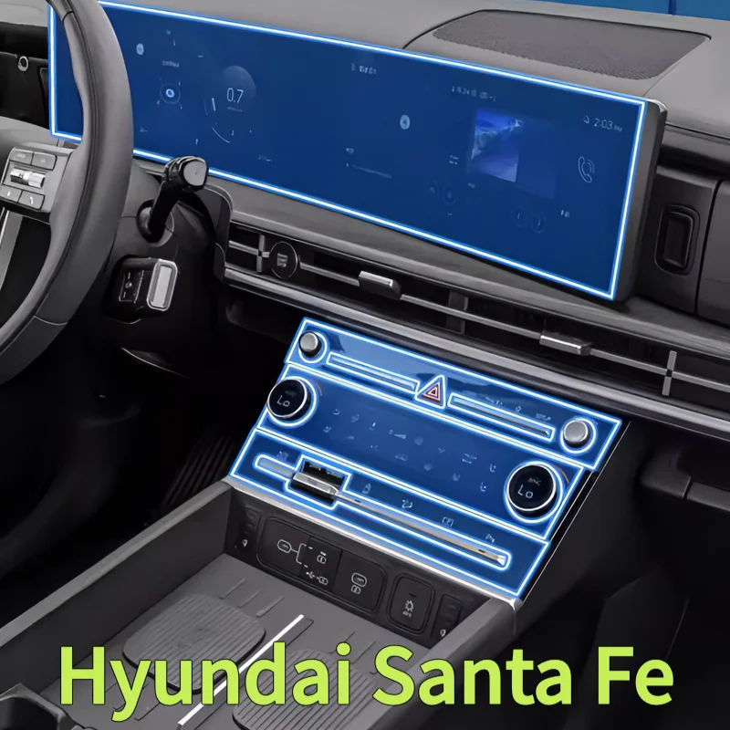 For Hyundai Santa Fe 24Models Dashboard Multimedia GPS Console Navigation Transparent Anti-Scratch Protection Film Modification