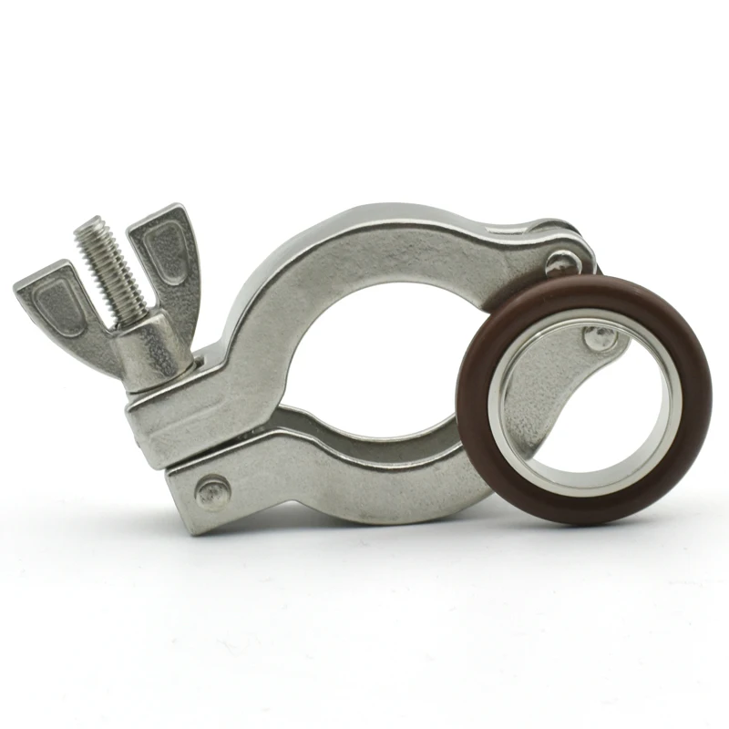 

304 Вакуумный зажим из нержавеющей стали KF16 KF25 KF40 KF50 быстрая установка крепление флюоровая резиновая скоба