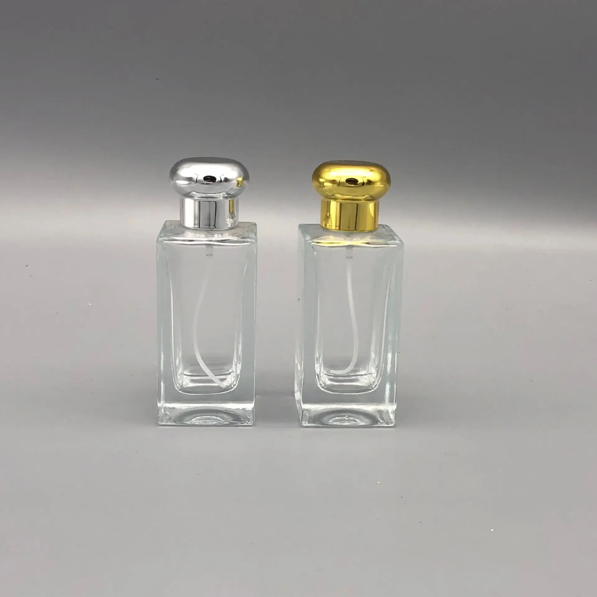 50ML gold round cap high-end perfume bottle portable perfume refill bottle exquisite cosmetic spray bottle glass bottle makeup