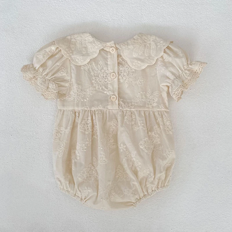 2026 Neuer Sommer-Strampler für Neugeborene, Kurzarm, Baumwolle, Bestickt, Koreanischer Stil, Süßer Kinder-Strampler, Dünne Outdoor-Kleidung – Detail 3