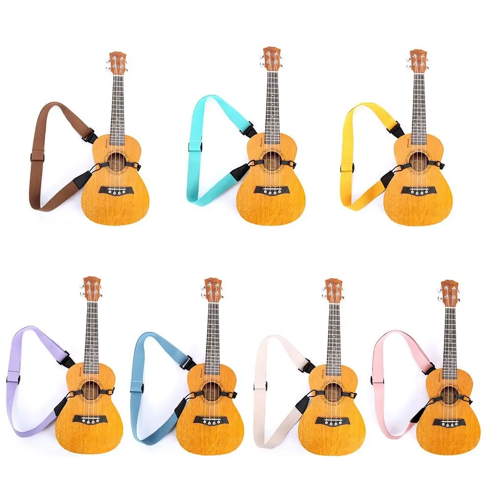 Adjustable Ukulele Guitar Strap Soft Polyester Shoulder Belt with Plastic Buckle Hanging Rope for Ukulele Guitar Accessories